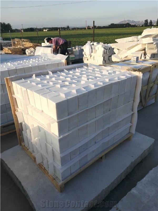 Snow White Marble Cube Stone