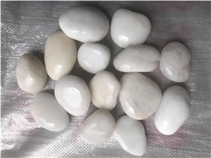 High Polished Super White Pebble River Stone