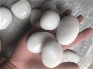 High Polished Super White Pebble River Stone