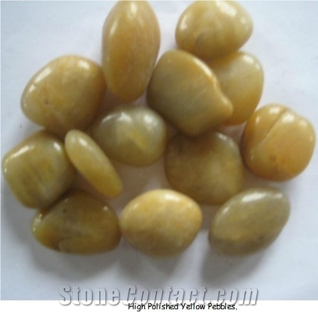 High Polished Yellow Pebble River Stone