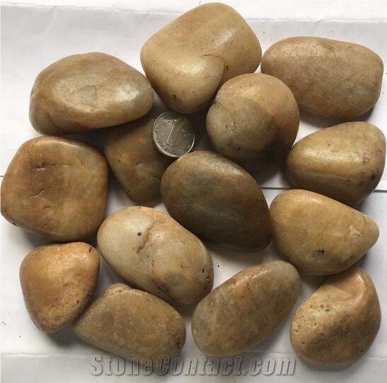 High Polished Yellow Pebble River Stone