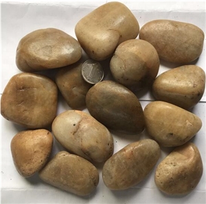 High Polished Yellow Pebble River Stone