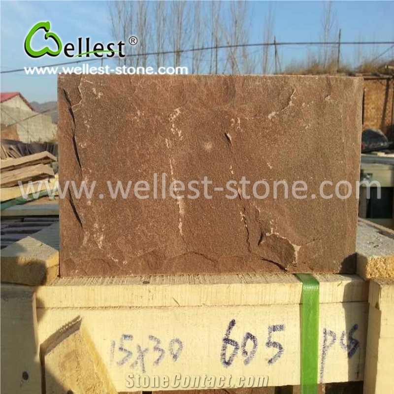 Beautiful Brown Sandstone Mushroom Wall Tile for Villa Column Fence