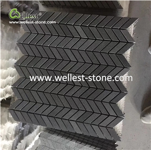 Black Basalt Floor and Wall Mosaic Kicthen Composited Marble Mosaic