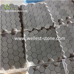 Black Basalt Floor and Wall Mosaic Kicthen Composited Marble Mosaic