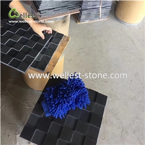 Black Basalt Floor and Wall Mosaic Kicthen Composited Marble Mosaic