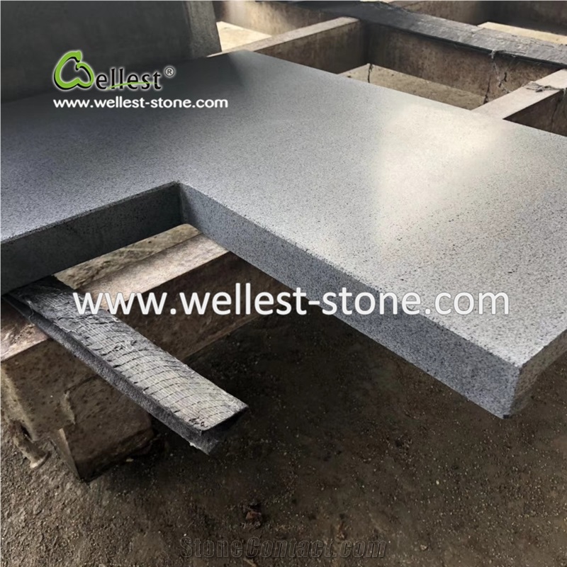 Black Basalt Pool Coping Corner Coping Honed Finish