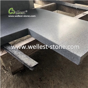 Black Basalt Pool Coping Corner Coping Honed Finish