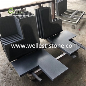 Black Basalt Pool Coping Corner Coping Honed Finish