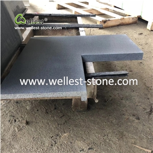 Black Basalt Pool Coping Corner Coping Honed Finish