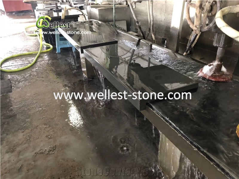 Black Basalt Pool Coping Corner Coping Honed Finish