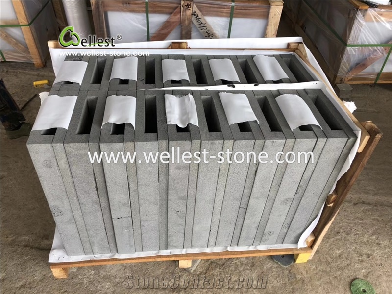 Black Basalt Pool Coping Corner Coping Honed Finish