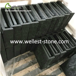Black Granite Mushroom Wall Cladding for Retaining Corner Stone