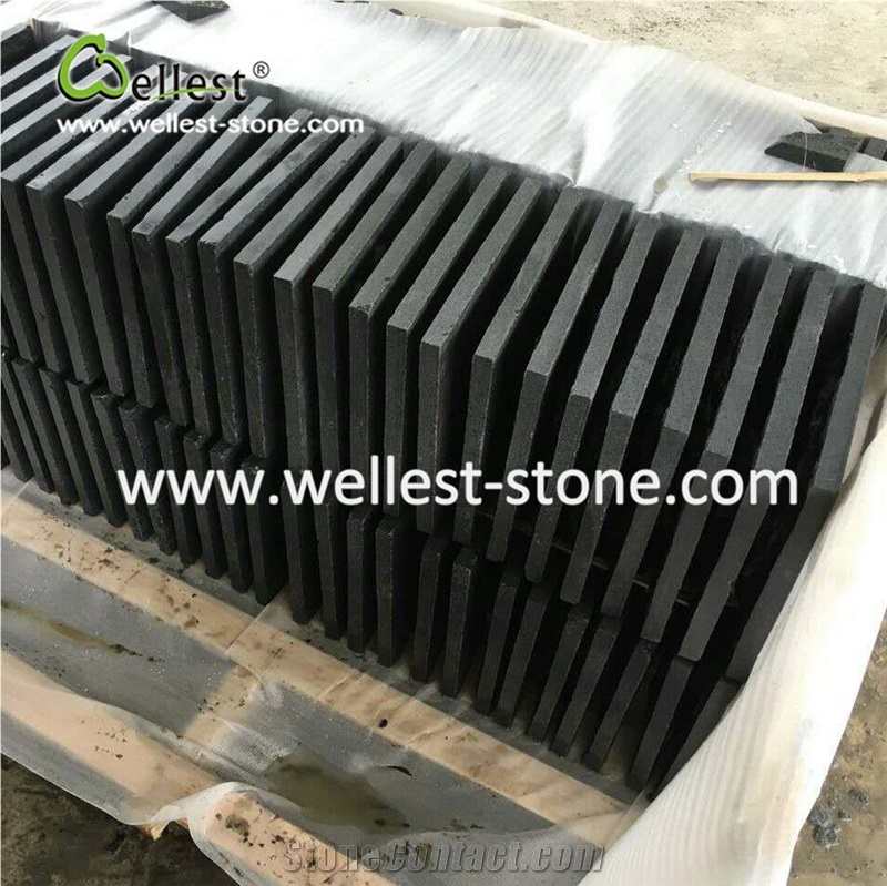 Black Granite Mushroom Wall Tile ,Wall Covering Decorative Stone