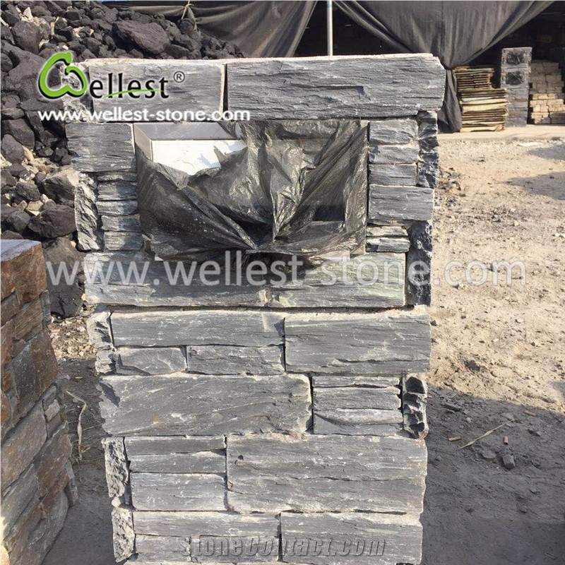 Black Slate Letter Blox Column Blox Gate Pillar Stone Post