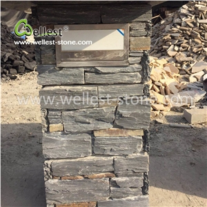 Black Slate Letter Blox Column Blox Gate Pillar Stone Post