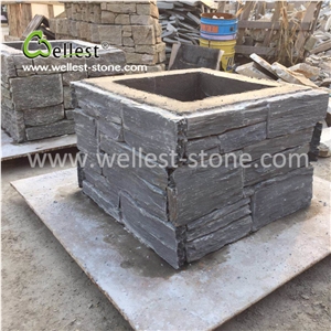 Black Slate Letter Blox Column Blox Gate Pillar Stone Post