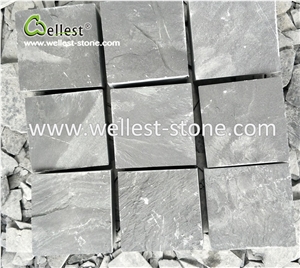 Black Slate Natural Split Cube Stone for Paver Cobble Stone