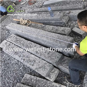 G654 Black Granite Kerbstone Rough Finished, Granite Curbstone for Road