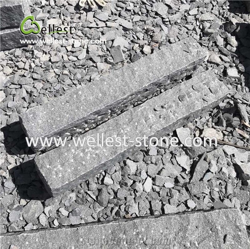 G654 Black Granite Kerbstone Rough Finished, Granite Curbstone for Road