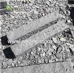 G654 Black Granite Kerbstone Rough Finished, Granite Curbstone for Road
