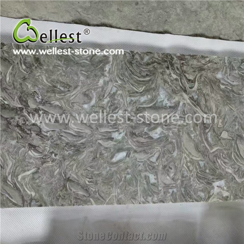 Light Brown/Grey Marble Tile for Floor Covering Wall Cladding