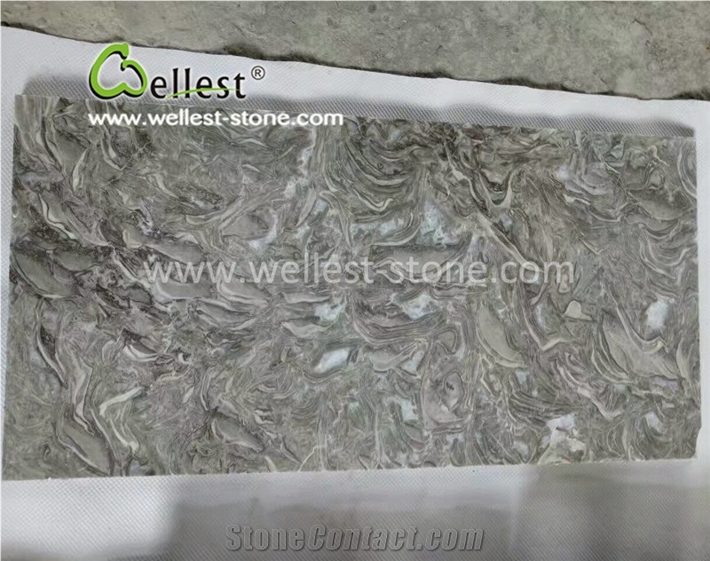 Light Brown/Grey Marble Tile for Floor Covering Wall Cladding