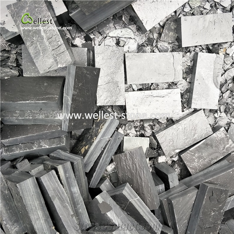 Natural Slate Stone Cobble Stone for Floor Tile and Wall Tile Honed