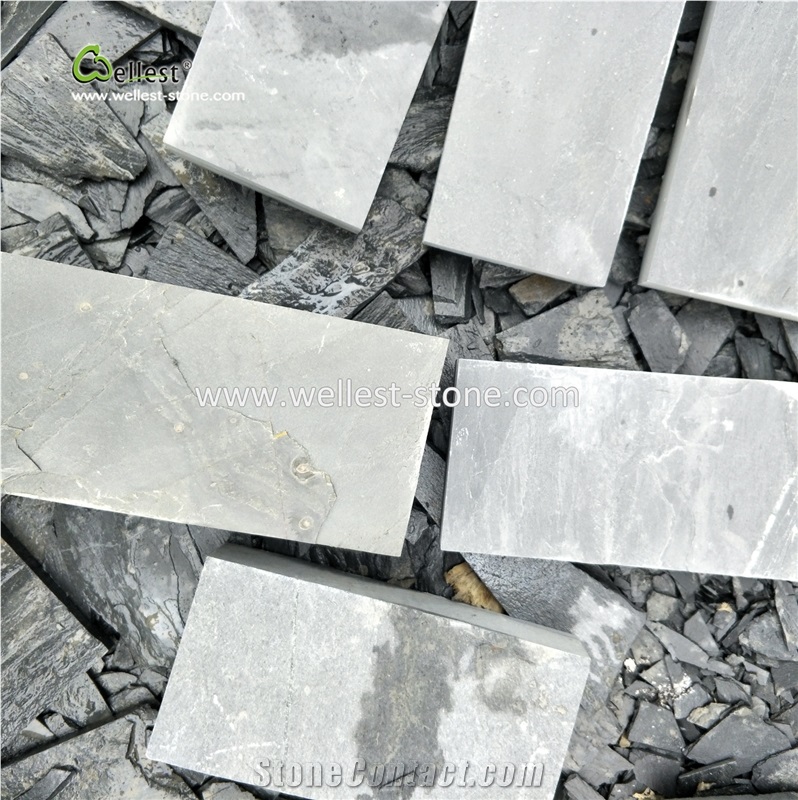 Natural Slate Stone Cobble Stone for Floor Tile and Wall Tile Honed