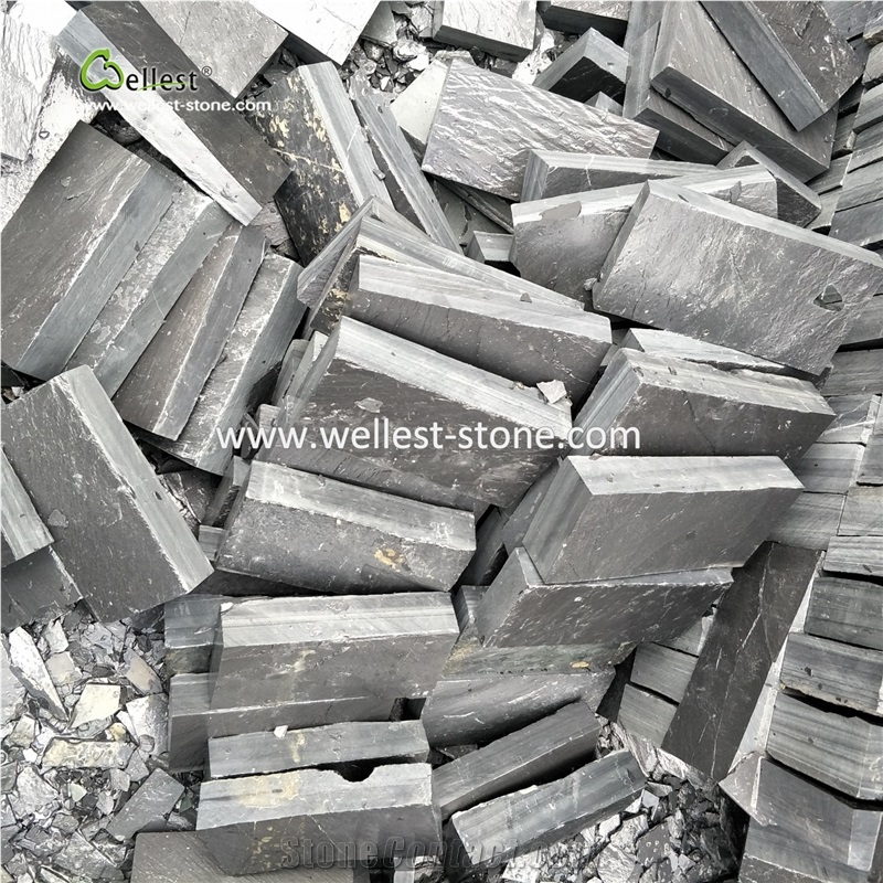 Natural Slate Stone Cobble Stone for Floor Tile and Wall Tile Honed