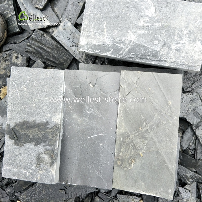 Natural Slate Stone Cobble Stone for Floor Tile and Wall Tile Honed