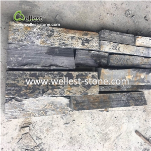 Natural Split Rusty Slate Stacked Stone for Wall Cladding,Brick Stone