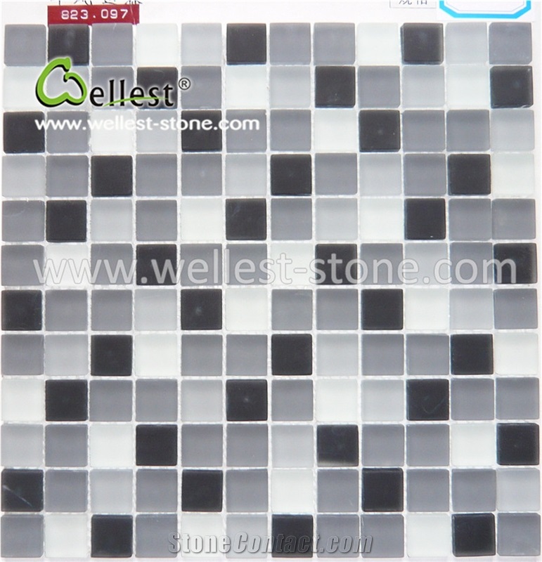 Plenty Mixed-Color Glass Mosaic Tile for Swimming Pool Bathroom