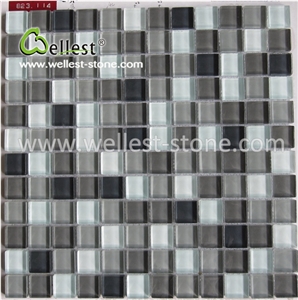 Plenty Mixed-Color Glass Mosaic Tile for Swimming Pool Bathroom