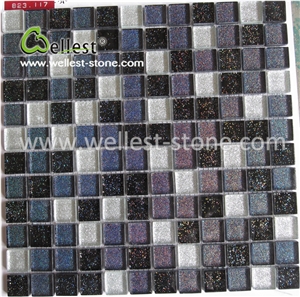 Plenty Mixed-Color Glass Mosaic Tile for Swimming Pool Bathroom