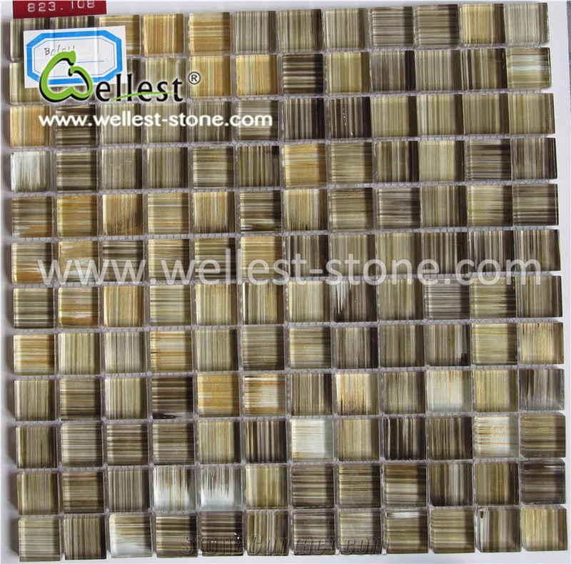 Plenty Mixed-Color Glass Mosaic Tile for Swimming Pool Bathroom