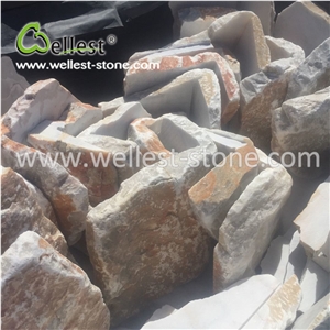 Plenty Yellow Slate Corner Stone for Exterior Wall Corner Siding
