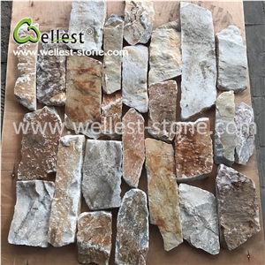 Random Yellow Slate Loose Stone for Garden Villa Exterior Wall Siding