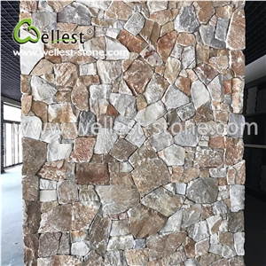 Random Yellow Slate Loose Stone for Garden Villa Exterior Wall Siding