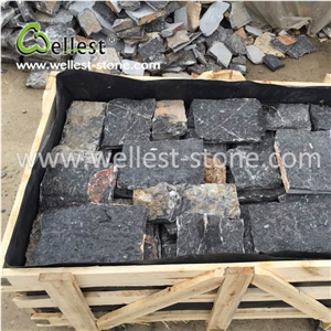 Rectangle Black & Brown Limestone Fieldstone for Floor Wall Covering
