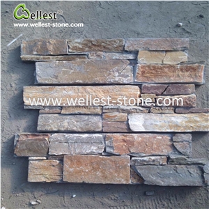 Rusty Slate Stacked Stone Cement Based Wall Stone Vener Natural