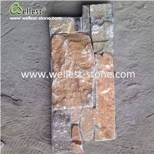 Rusty Slate Stacked Stone Cement Based Wall Stone Vener Natural