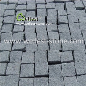 Split Black Granite Cobble / Cube Stone for Walkway,Driveway,Parking