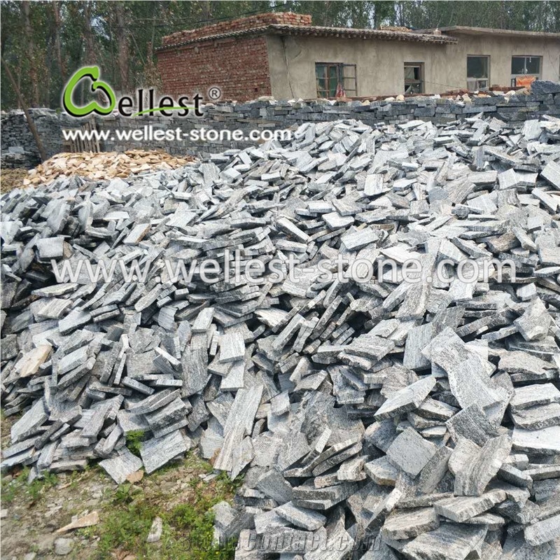 Split Grey Quartzite Loose Stone Corner Stone for Wall Cladding