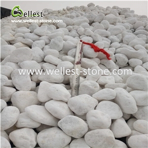White Pebble Stone Gravels for Drivewey Walkway Tumbled Finish