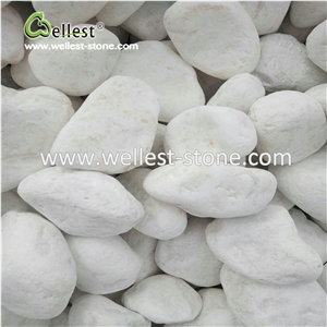 White Pebble Stone Gravels for Drivewey Walkway Tumbled Finish