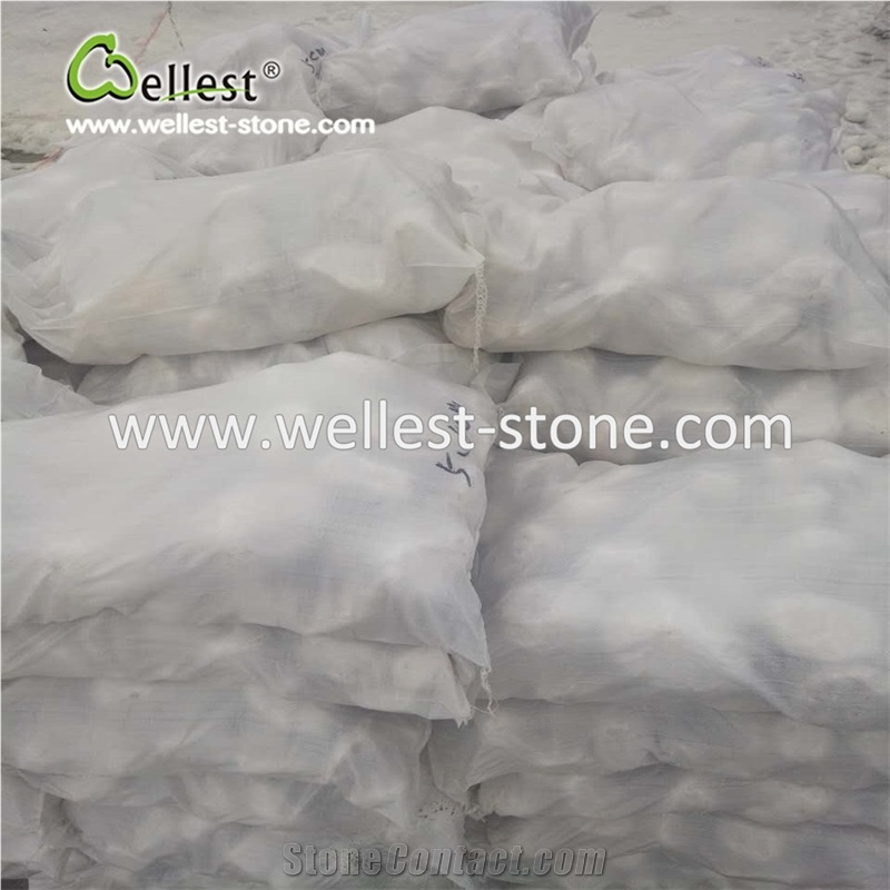 White Pebble Stone Gravels for Drivewey Walkway Tumbled Finish