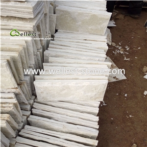 White Quartzite Mushroom Cubestone for Wall Cladding ,Mushroom Tile