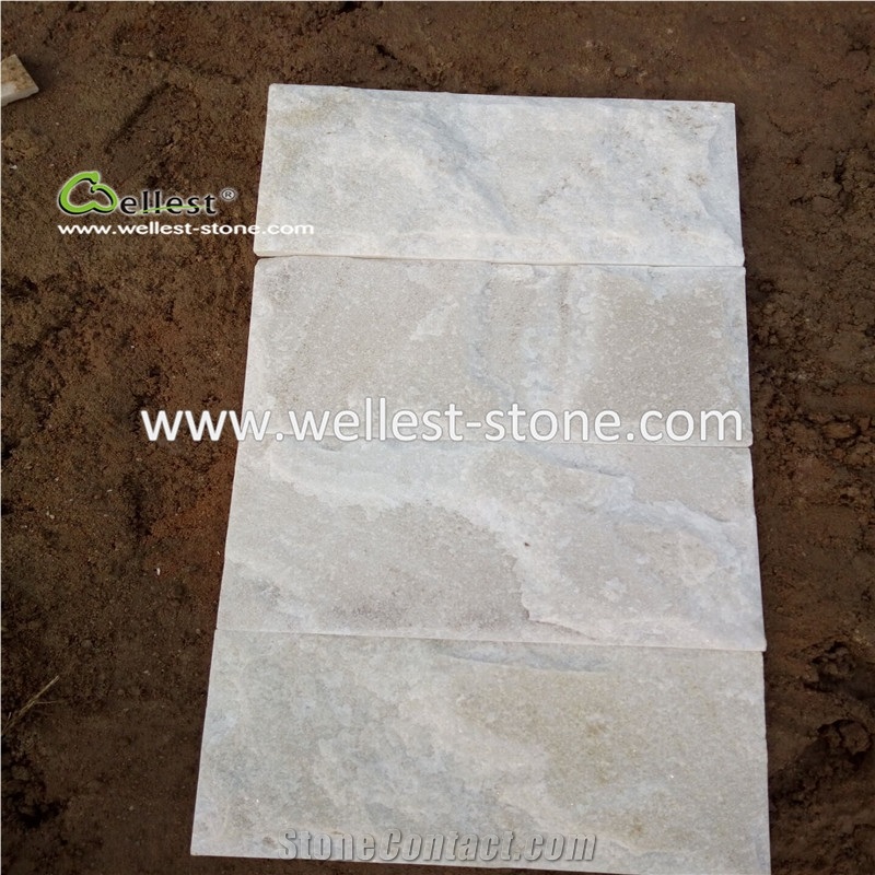 White Quartzite Mushroom Cubestone for Wall Cladding ,Mushroom Tile