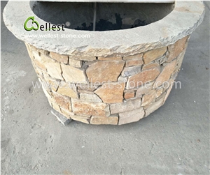 Yellow Slate Ledge Stone for Flower Pots Outdoor Planters